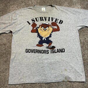 Vintage Tasmanian Devil Looney Tunes military single stitch tshirt‎